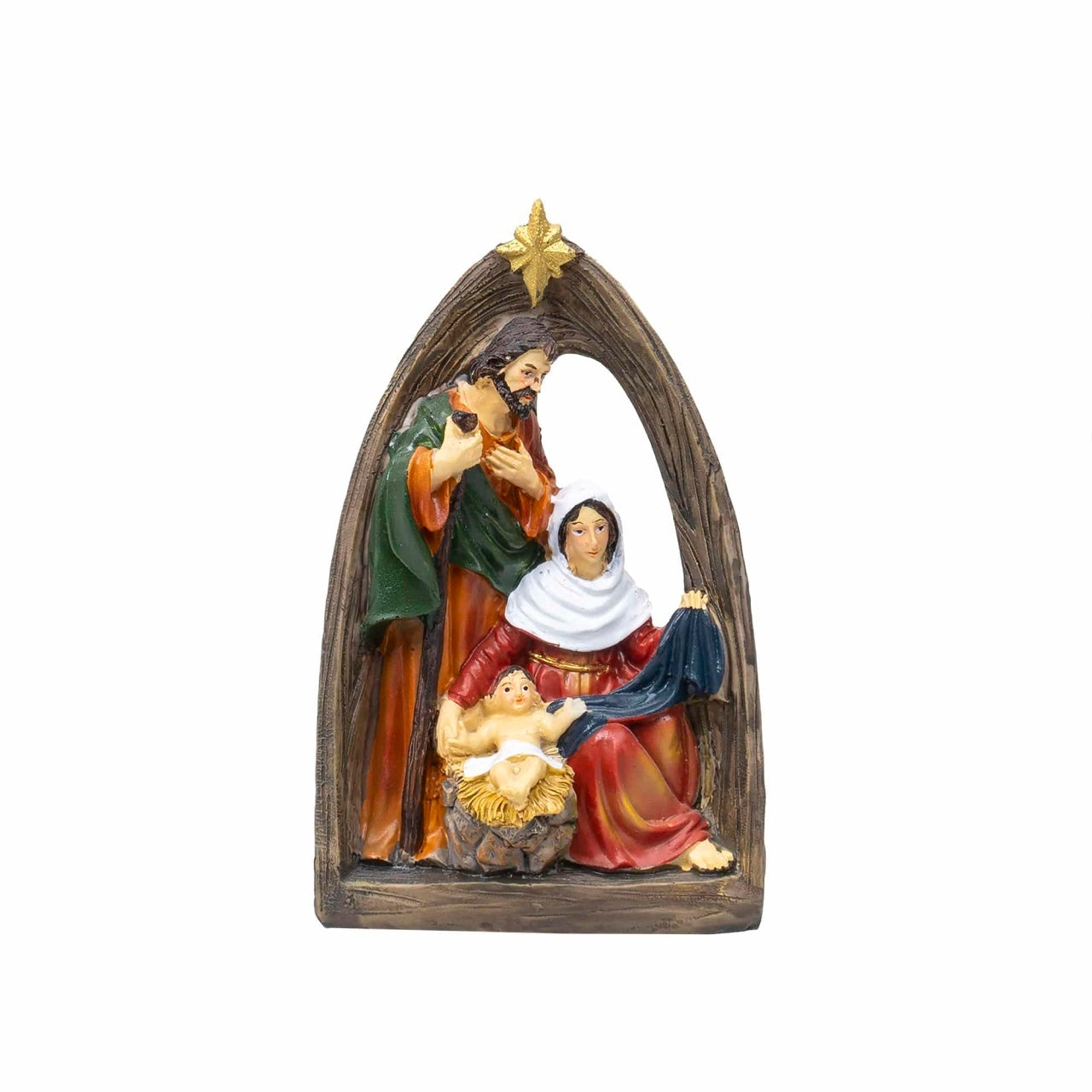 Statueta decorativa din rasina cu Famila Sfanta, inaltime 15.5 cm