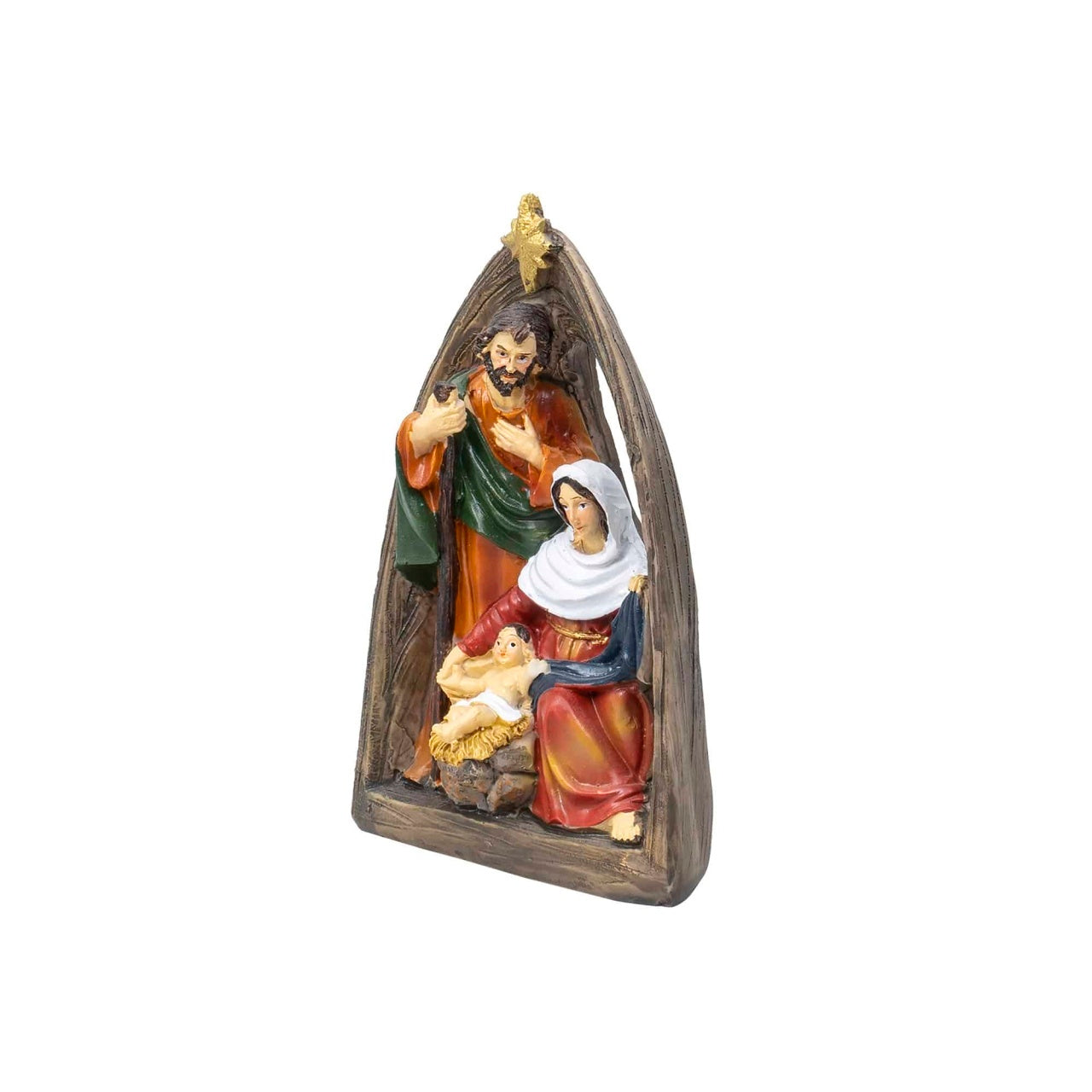Statueta decorativa din rasina cu Famila Sfanta, inaltime 15.5 cm