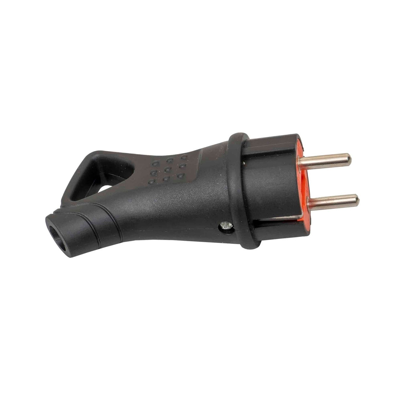 Stecher din plastic cu maner, 16A, fara cablu, negru, 1 locas
