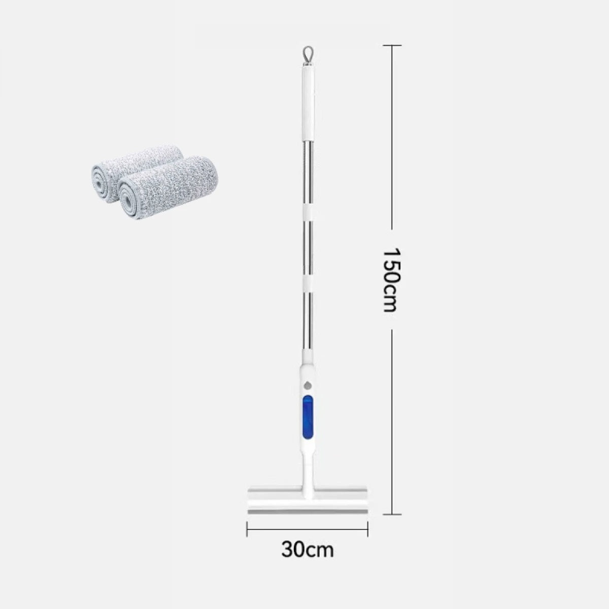 Stergator pentru geamuri cu pulverizator, cu 2 lavete microfibra, dimensiuni 29 cm x 145 cm, alb