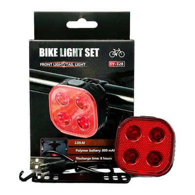 Stop bicicleta cu 4 functii si incarcare USB, rezistent la apa