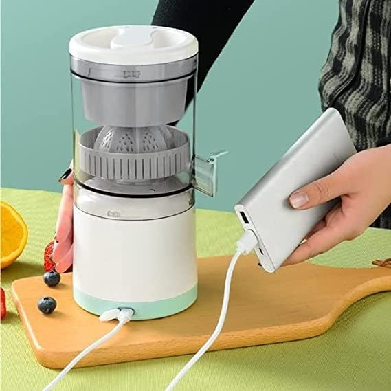 Storcator de citrice, cu incarcare USB, fara fir, din ABS non-toxic, portabil, cu incarcare rapida, alb