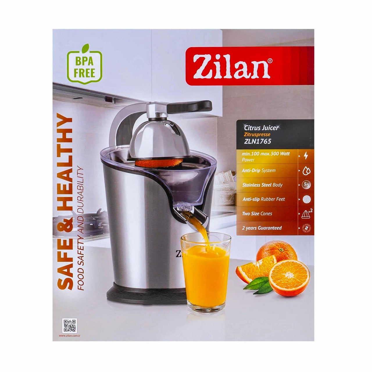 Storcator de citrice inox, putere 500W, antiderapant, capacitate recipient 0L