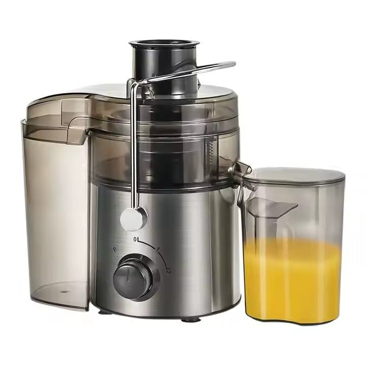 Storcator de fructe, putere 800W, tub de alimentare larg - 65 mm, brat de blocare pentru siguranta, protectie la supraîncălzire, adecvat pentru fructe și legume, inclusiv cele cu frunze, argintiu