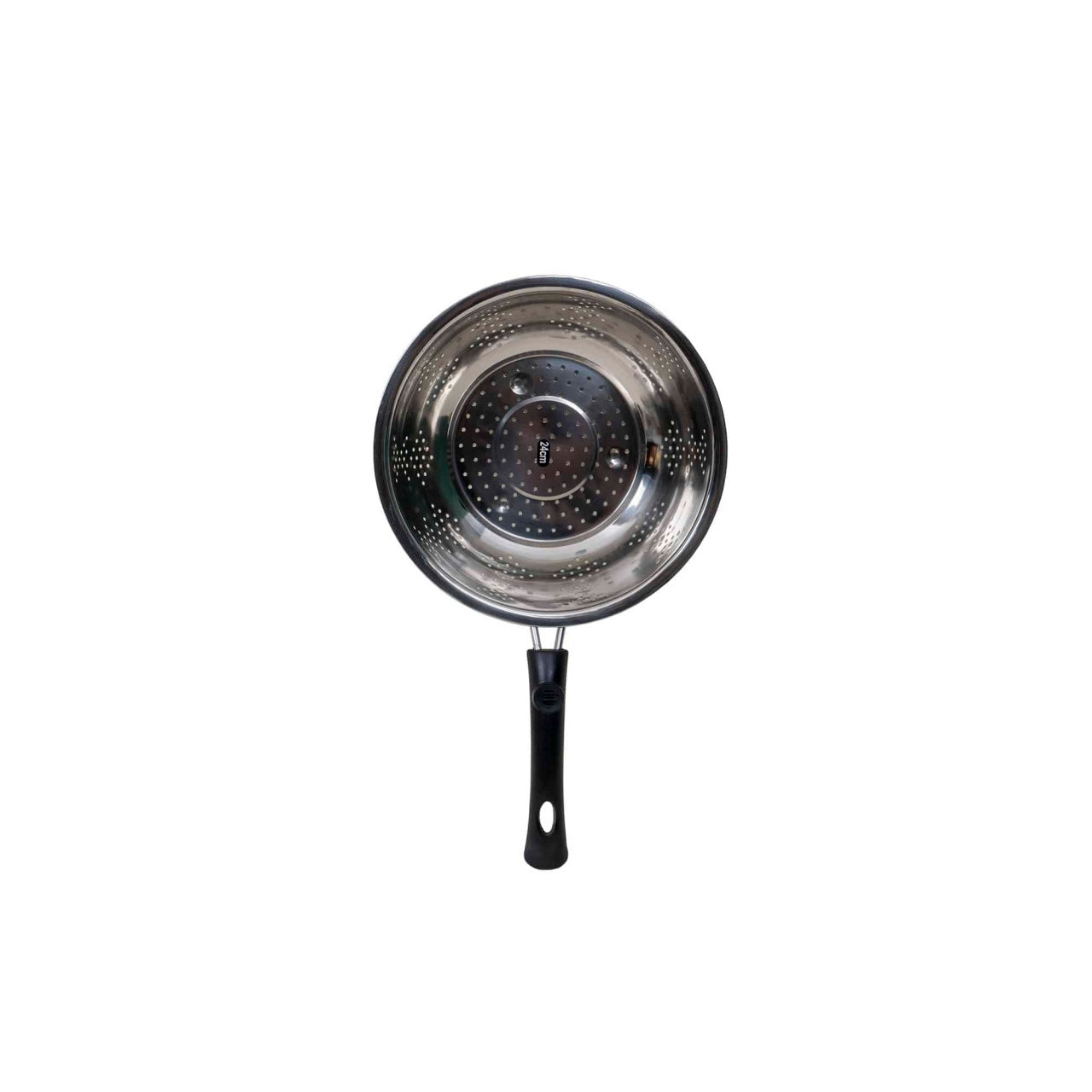 Strecuratoare inox cu maner plastic, diametru 24 cm, lungime 40 cm
