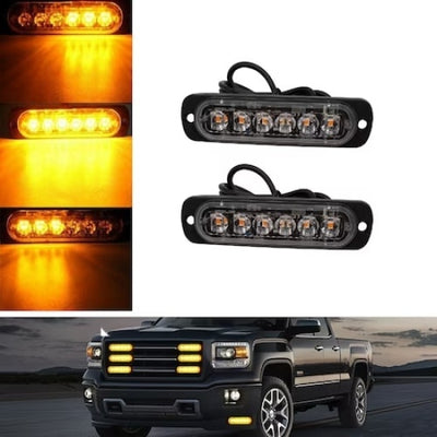 Stroboscop auto, 6 LED, lumini de avertizare galbene pentru platforma, ATV, tractor, jeep, putere 12W