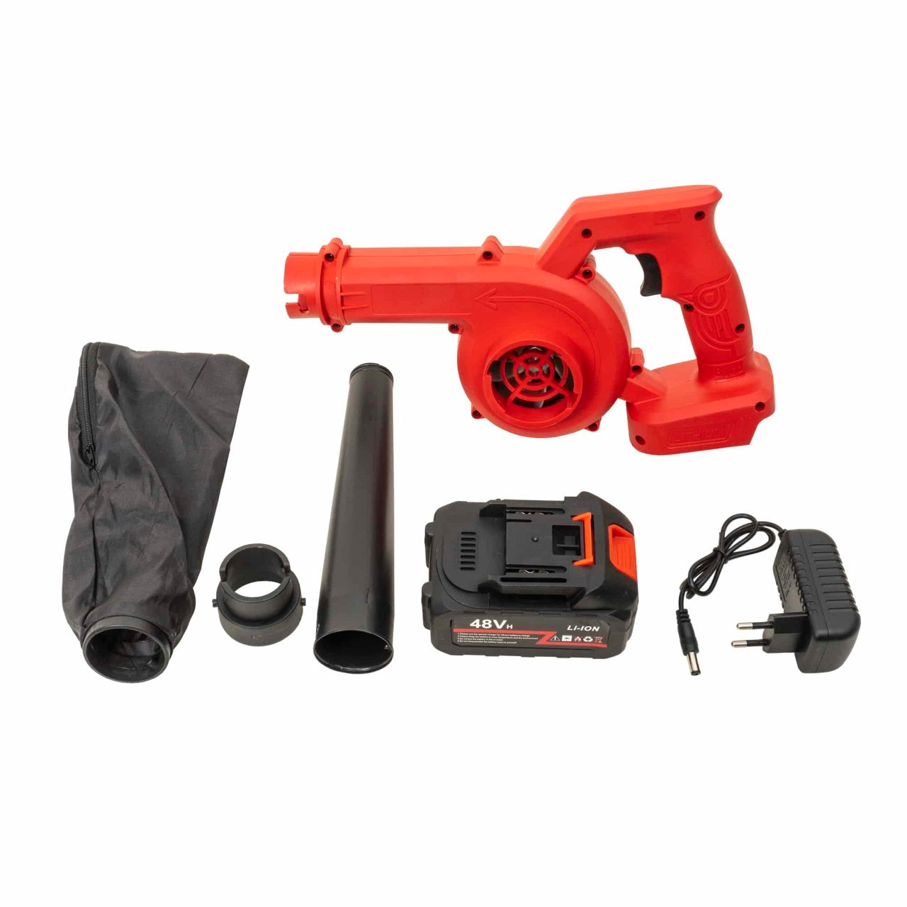 Suflanta pentru frunze cu acumulator 48V, functie suflare si aspirare, sac colectare
