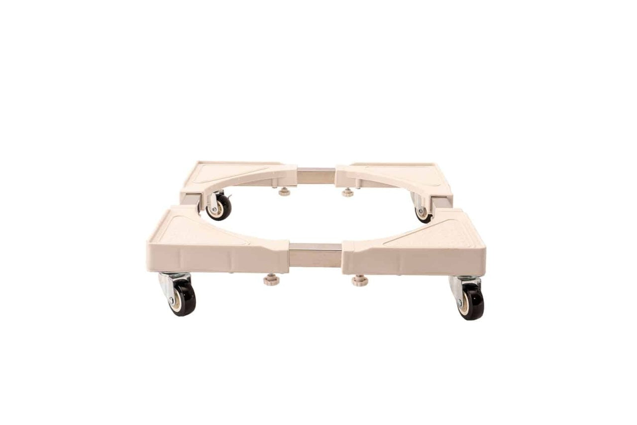 Suport ajustabil cu roti pentru electrocasnice, cadru metalic si plastic rigid