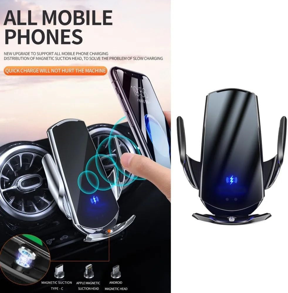 Suport auto pentru telefon, fixare pe grila de ventilatie AL04, negru
