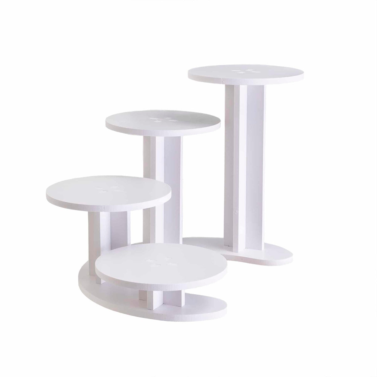 Suport candy bar cu 4 etajere din lemn, alb, 45x30x31 cm