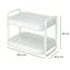 Suport cu 2 nivele pentru scurgerea paharelor, cadru metalic, dimensiuni 36.5 x 25.5 x 29 cm, alb