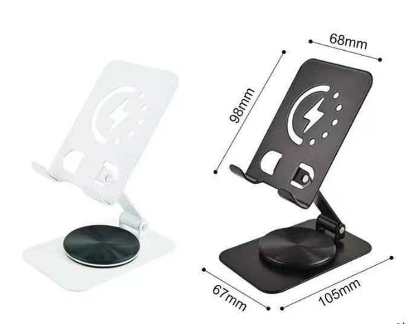 Suport de telefon ajustabil, rotire 360 grade, negru, 6.8 x 9.8 cm