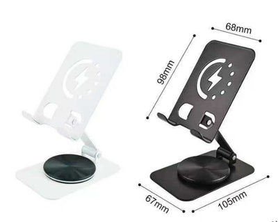 Suport de telefon ajustabil, rotire 360 grade, negru, 6.8 x 9.8 cm
