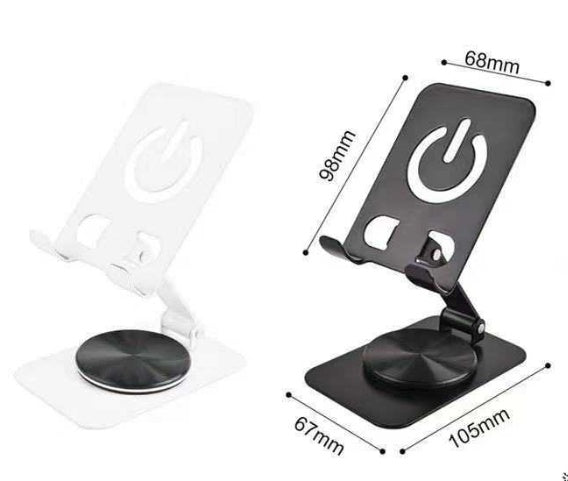Suport de telefon ajustabil, rotire 360 grade, negru, 6.8 x 9.8 cm