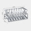 Suport din inox cu scurgere pentru burete vase, dimensiuni 23 x 10 x 9 cm, argintiu