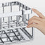 Suport din inox cu scurgere pentru burete vase, dimensiuni 23 x 10 x 9 cm, argintiu