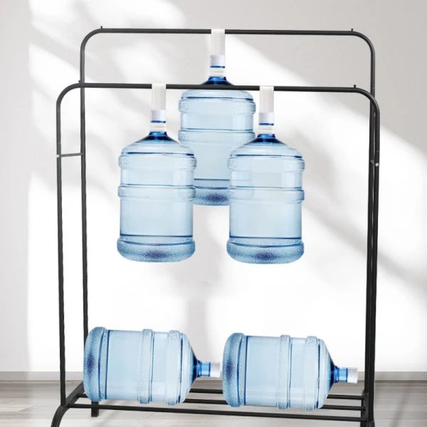 Suport dublu pentru haine, cu raft pentru incaltaminte, dimensiuni 110 cm x 54.5 cm x 150 cm, din metal, negru
