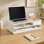 Suport Ergonomic pentru Monitor și Laptop, cu Compartimente, Alb – imagine 2