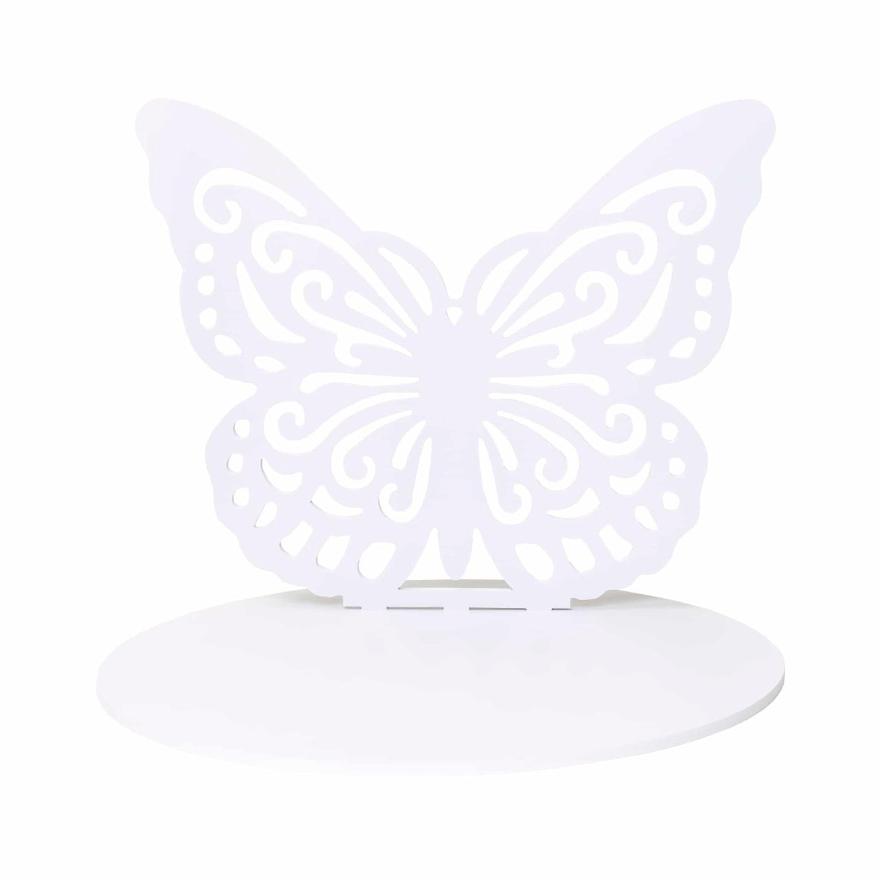 Suport lemn alb pentru candy bar, forma fluture, modular, 50x59 cm