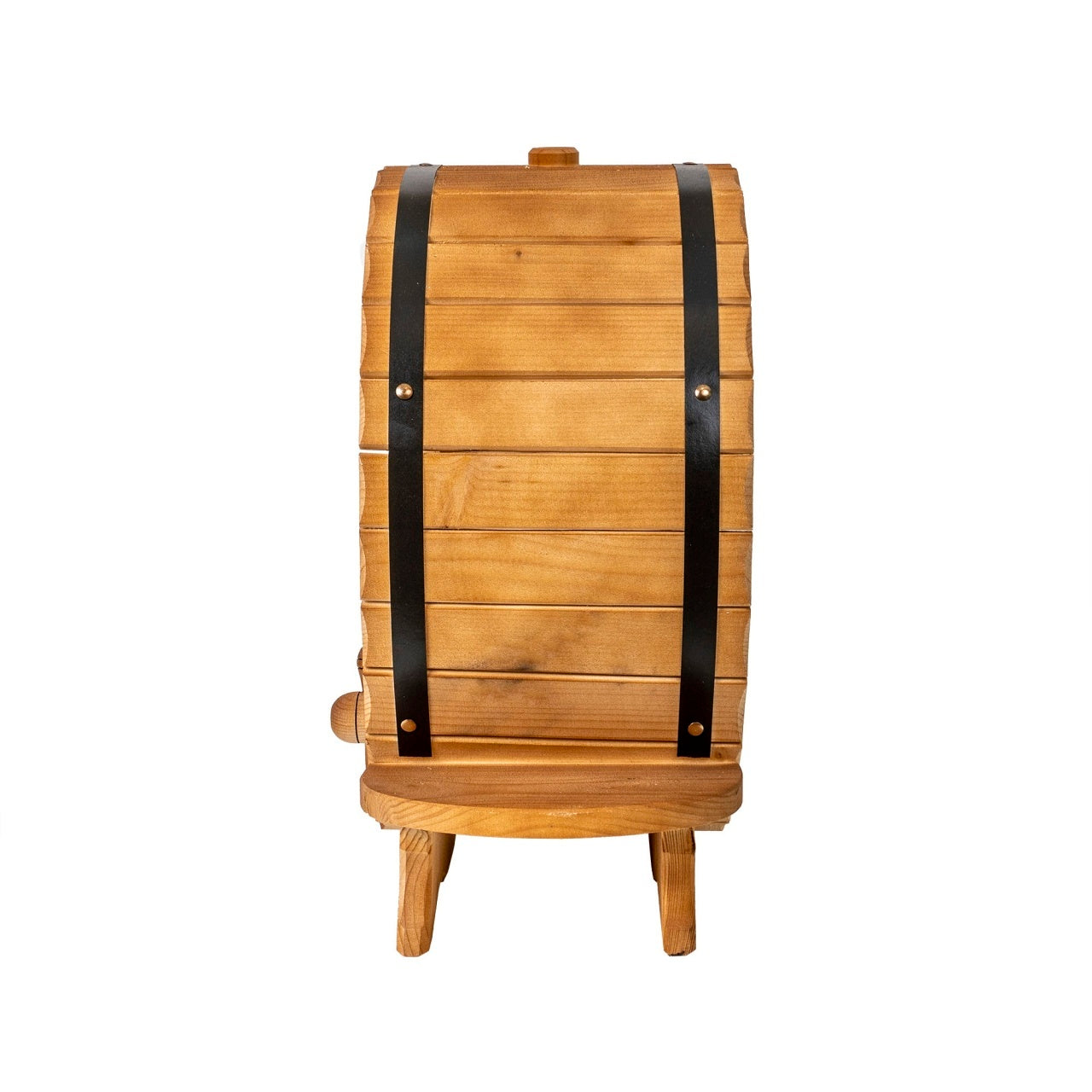 Suport lemn brad pentru 7 sticle vin, cu canea, inaltime 50 cm