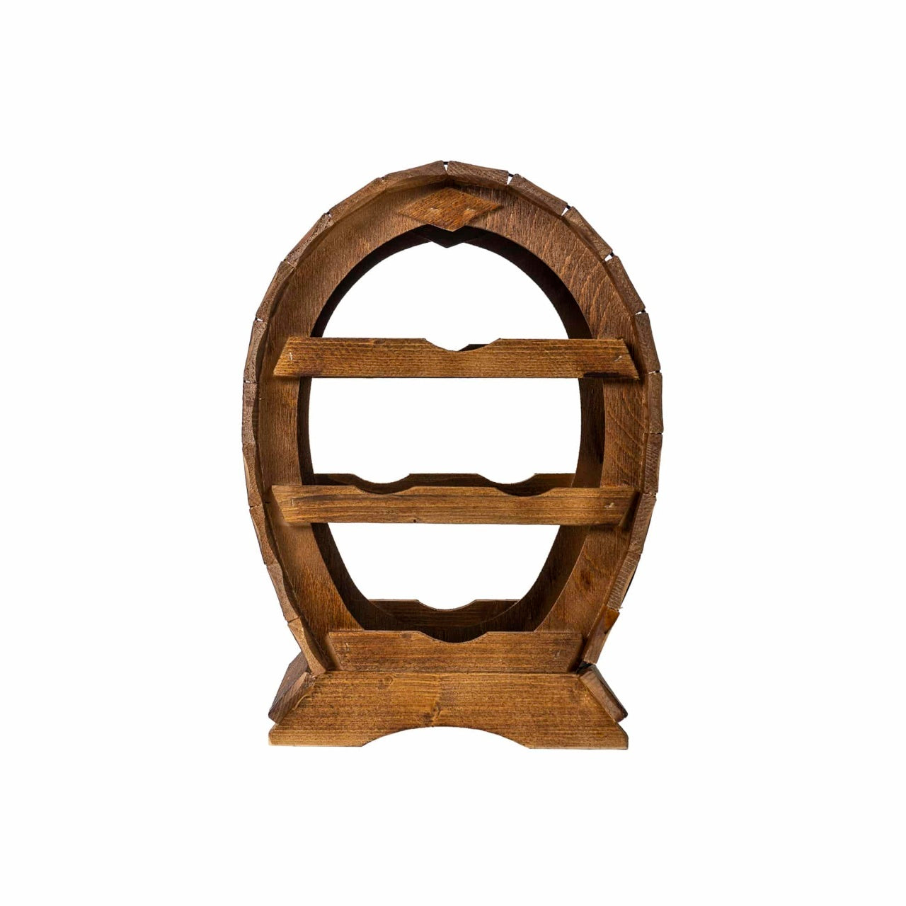 Suport lemn pentru 4 sticle de vin, inaltime 43 cm, maro