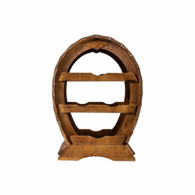 Suport lemn pentru 4 sticle de vin, inaltime 43 cm, maro