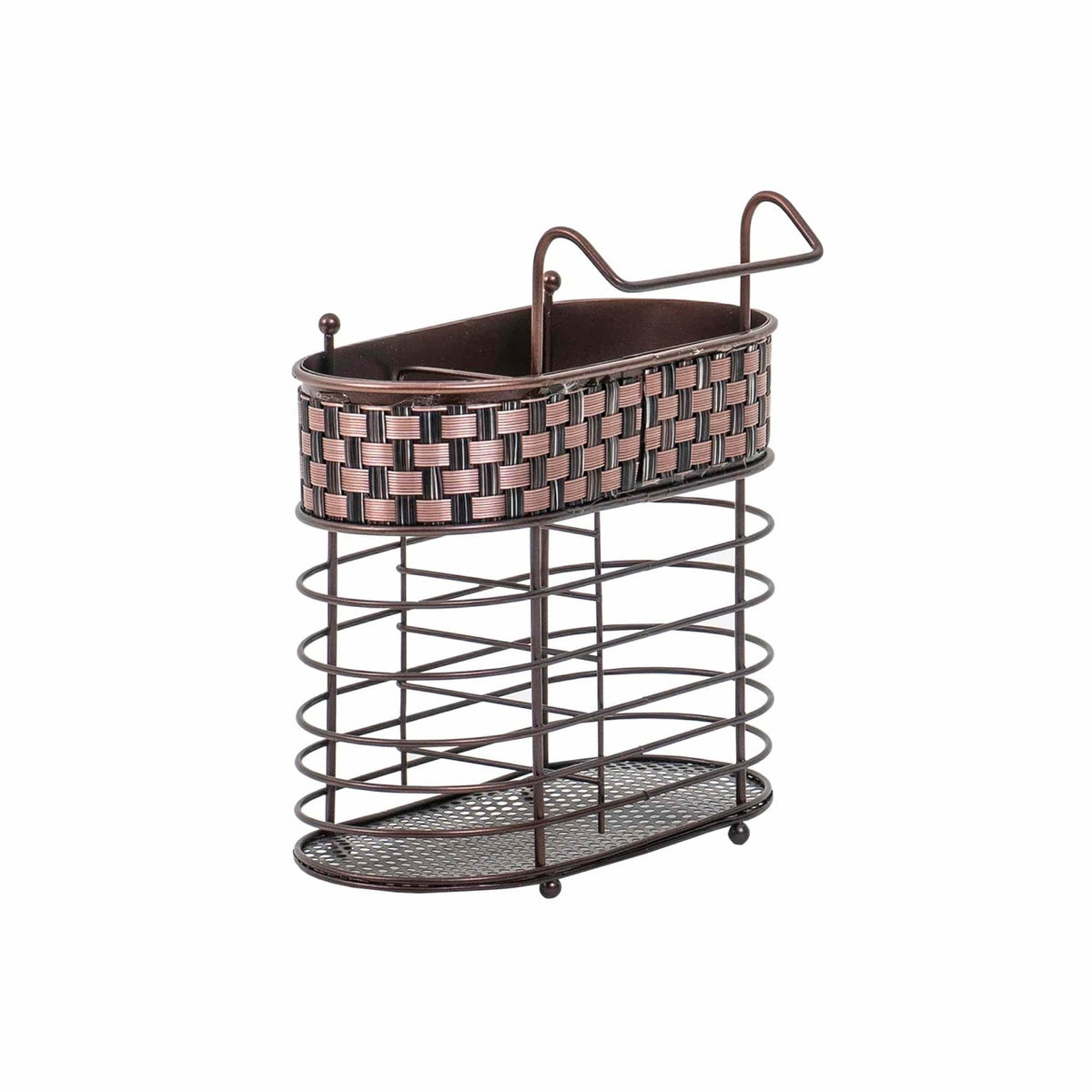 Suport metalic pentru tacamuri, maro, 16x8x13.5 cm