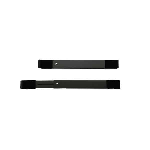Suport mobil extensibil negru cu roti si sistem de frana, capacitate 128 kg