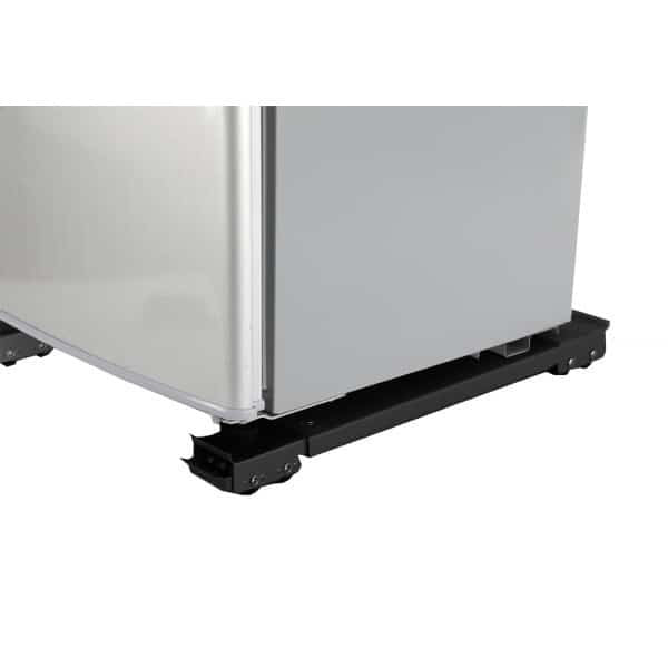 Suport mobil extensibil negru cu roti si sistem de frana, capacitate 128 kg