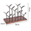 Suport pentru 6 sticle de vin, design modern, din lemn natural si otel, dimensiuni 26 x 16 x 34 cm, maro