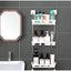 Suport pentru baie cu 3 rafturi, dimensiuni 30 x 14 x 88 cm, din metal si plastic, cu ventuze, pentru organizare eficienta, alb