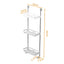 Suport pentru baie cu 3 rafturi, dimensiuni 30 x 14 x 88 cm, din metal si plastic, cu ventuze, pentru organizare eficienta, alb