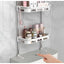 Suport pentru baie cu 3 rafturi, dimensiuni 30 x 14 x 88 cm, din metal si plastic, cu ventuze, pentru organizare eficienta, alb