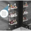 Suport pentru baie cu 3 rafturi, dimensiuni 30 x 14 x 88 cm, din metal si plastic, cu ventuze, pentru organizare eficienta, alb