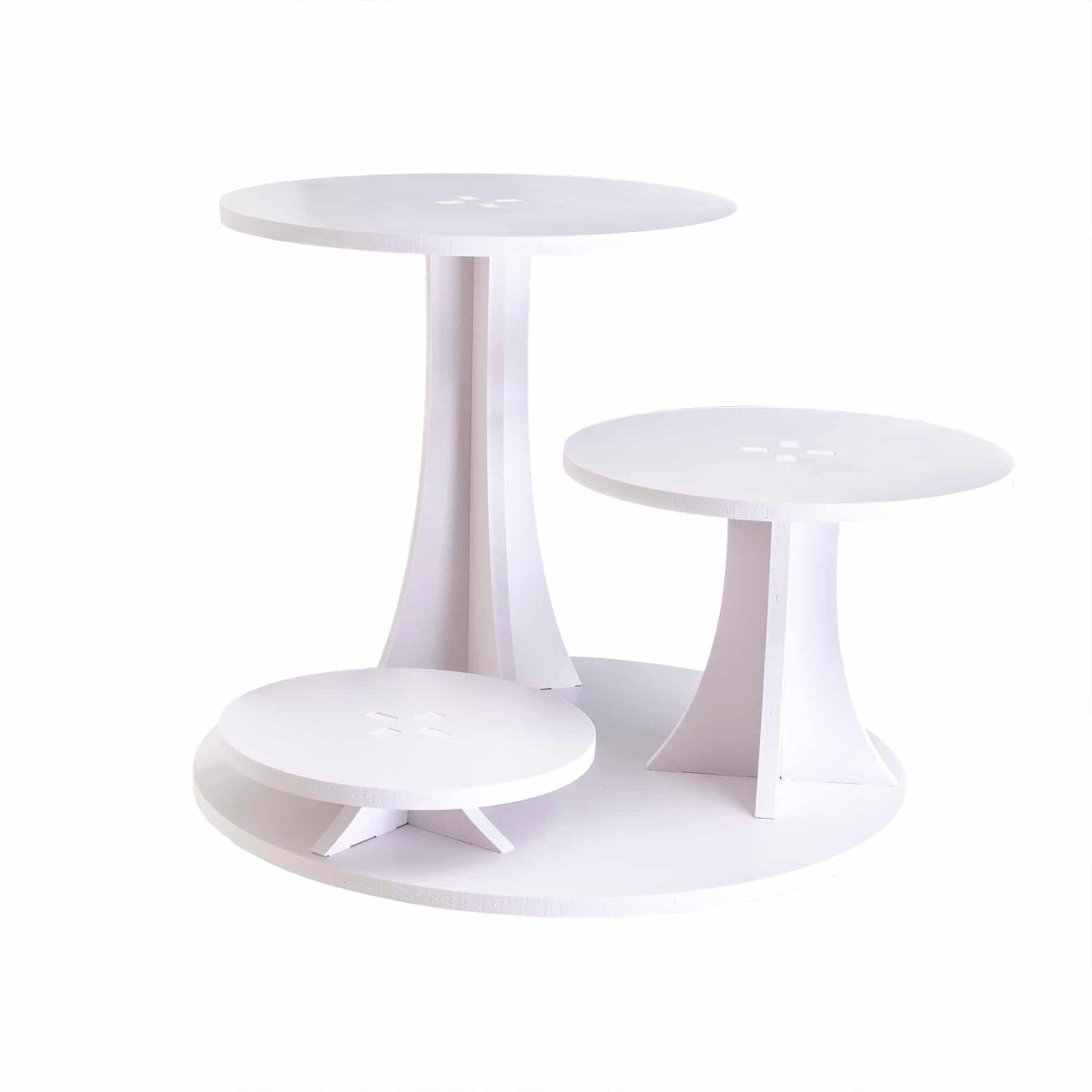 Suport pentru candy bar din lemn alb, 3 etajere, 39x30 cm