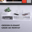 Suport pentru router si accesorii, dimensiuni 50 x 20 cm, cu 2 compartimente, montare pe perete, din PVC, finisaj mat, alb