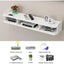 Suport pentru router si accesorii, dimensiuni 60 x 20 cm, cu 3 compartimente, montare pe perete, din PVC, finisaj mat, alb