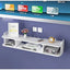 Suport pentru router si accesorii, dimensiuni 60 x 20 cm, cu 3 compartimente, montare pe perete, din PVC, finisaj mat, alb