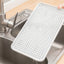 Suport pentru scurgere pahare/tacamuri, dimensiuni 31 x 17.5 x 2.3 cm, din silicon, antiderapant, se curata usor, alb