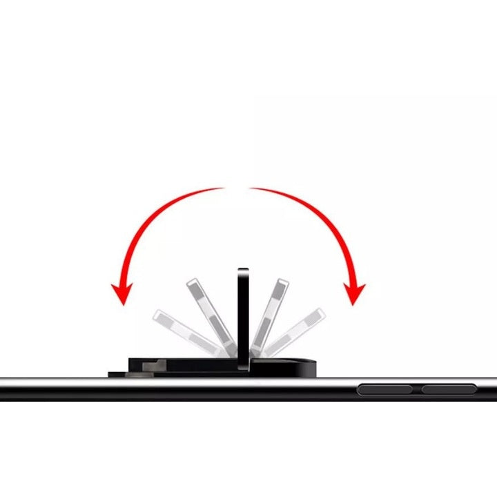 Suport pentru telefon tip inel, autoadeziv, cu magnet si bricheta pentru fumatori, cu incarcare USB, negru