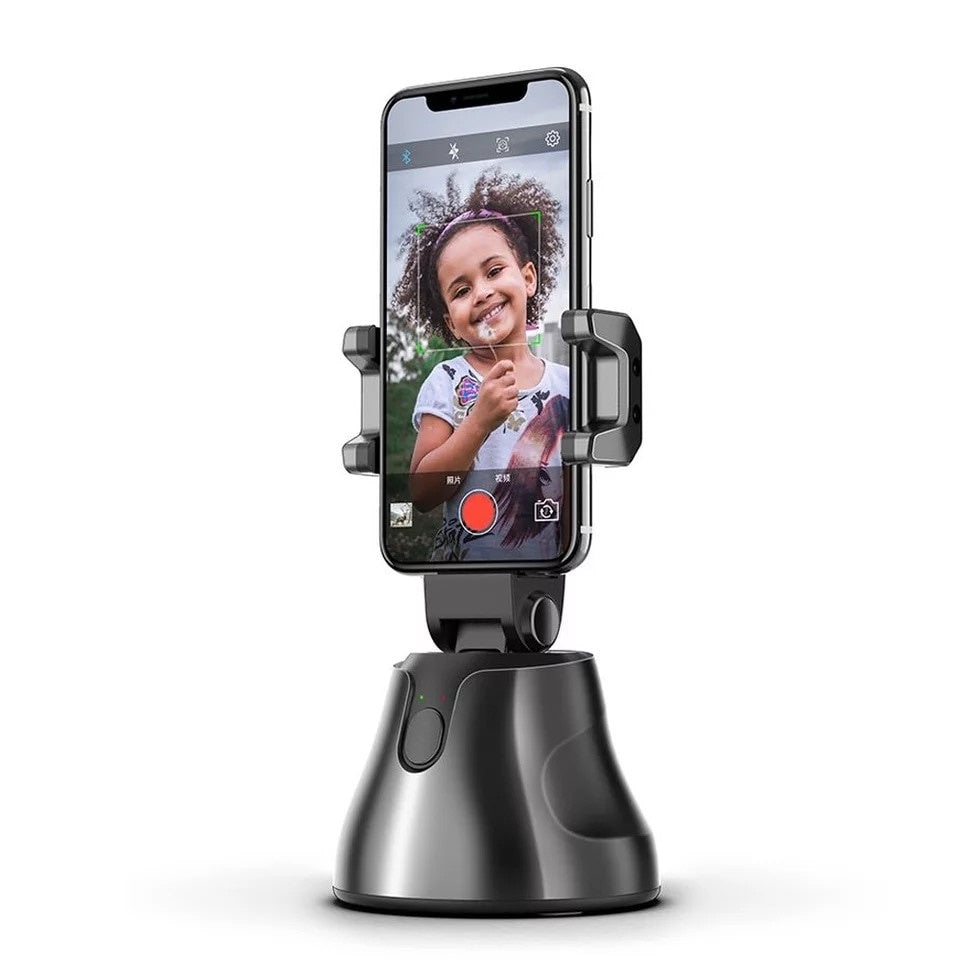 Suport rotativ automat OZ™, pentru telefon cu functie de urmarire automata a miscarii, ideal pentru Vlogging, Video Conferinte, Selfie, negru