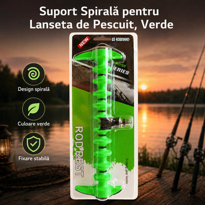 Suport Spirală pentru Lanseta de Pescuit, Verde – imagine principală promoțională