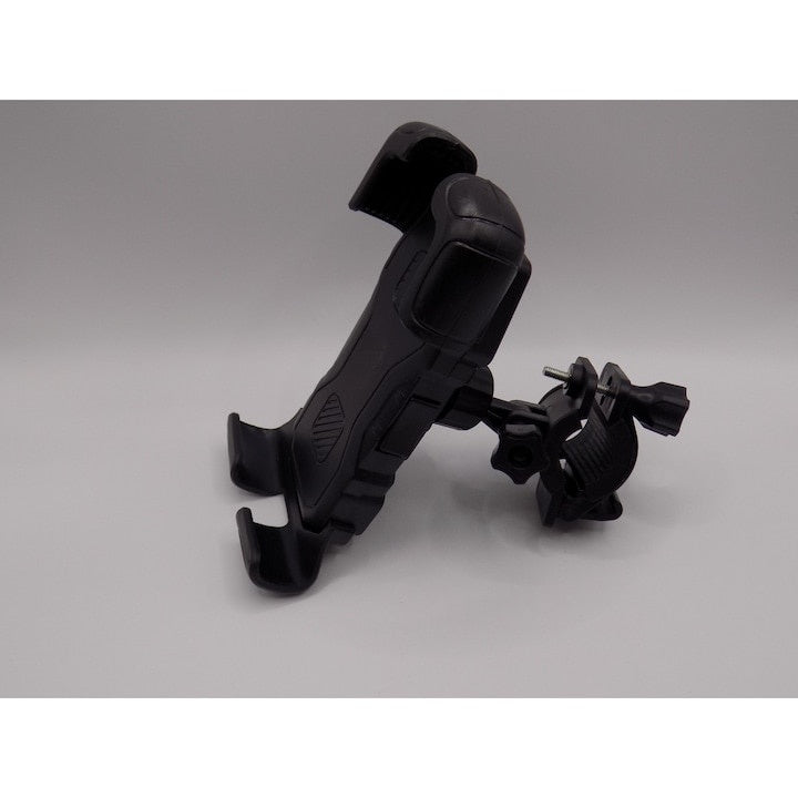 Suport telefon pentru bicicleta, rotativ 360⁰, prindere cu colier, din ABS, universal, negru