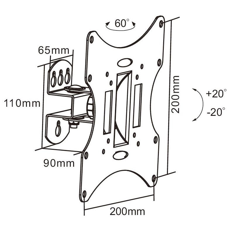 Suport TV de perete mobil 25 - 81 cm