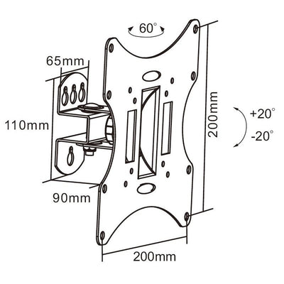 Suport TV de perete mobil 25 - 81 cm