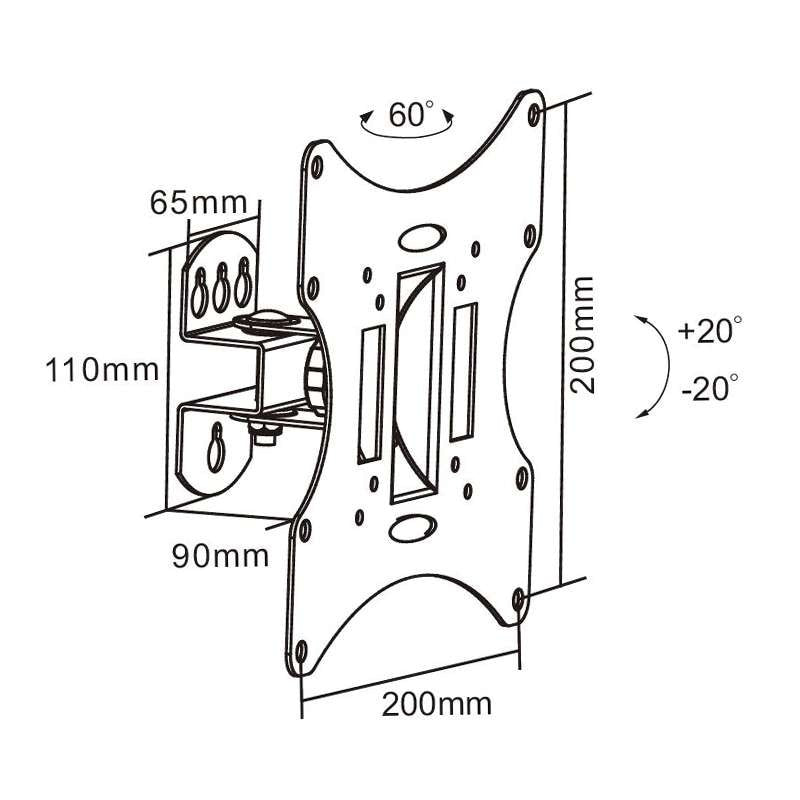 Suport TV de perete mobil 25 - 81 cm