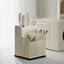 Suport ustensile bucatarie, recipient cutite, cu 3 compartimente, din plastic, dimensiuni 21 x 16 x 15 cm, alb