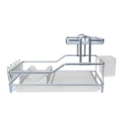 Suport vase cu tava din plastic si suport tacamuri 55x35x28 cm pentru uscare rapida