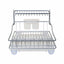 Suport vase cu tava din plastic si suport tacamuri 55x35x28 cm pentru uscare rapida