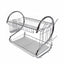 Suport vase etajat cromat, 2 niveluri, 27x39x39 cm, inox si plastic